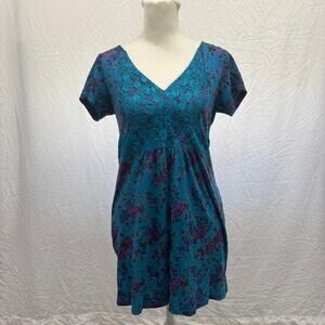 Lei Y2K Teal Floral Lace Dress